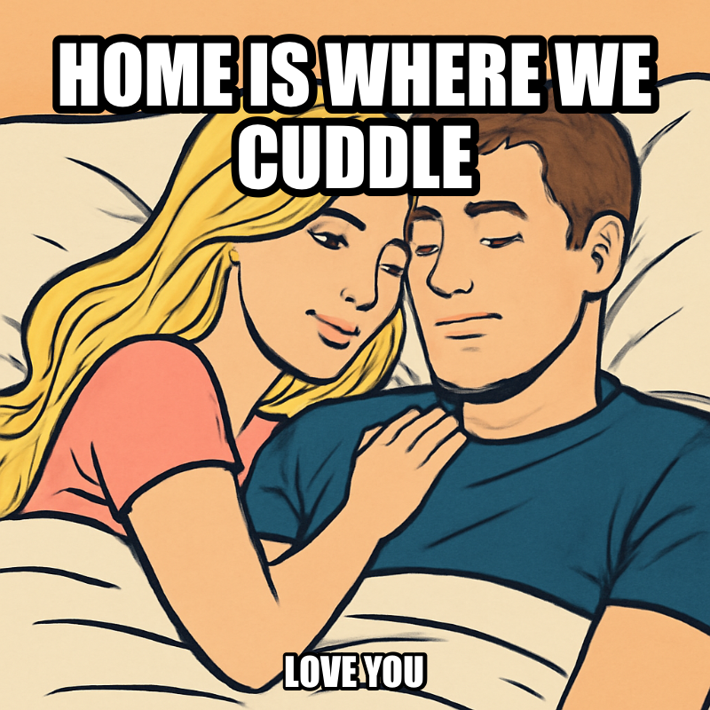 Home Is Where We Cuddle / Love You meme