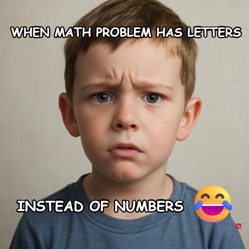When Math Problem Has Letters meme