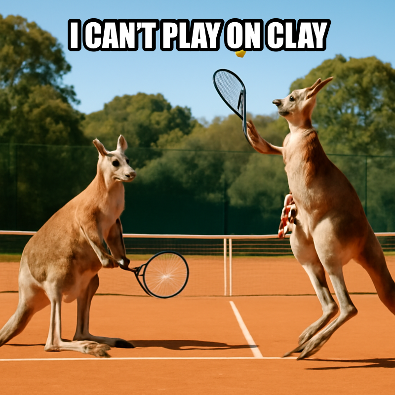 I Cant Play On Clay meme