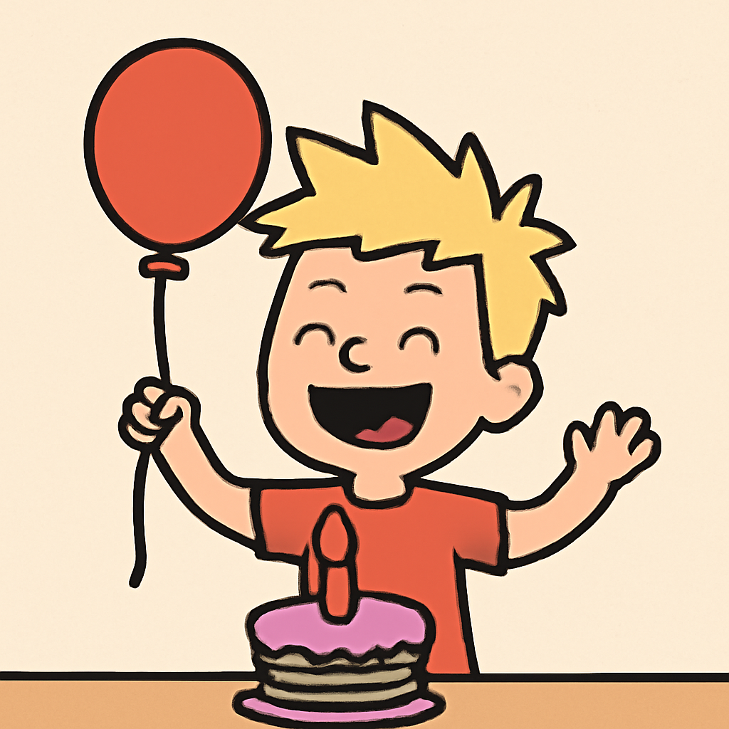Happy birthday so the best boy white boy with spiky hair (Meme) — Cartoon style