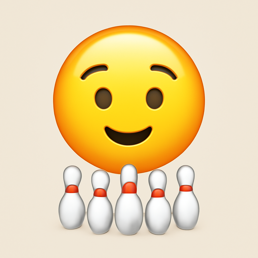 Create an emoji for mini pin bowling (Meme) — Cartoon style