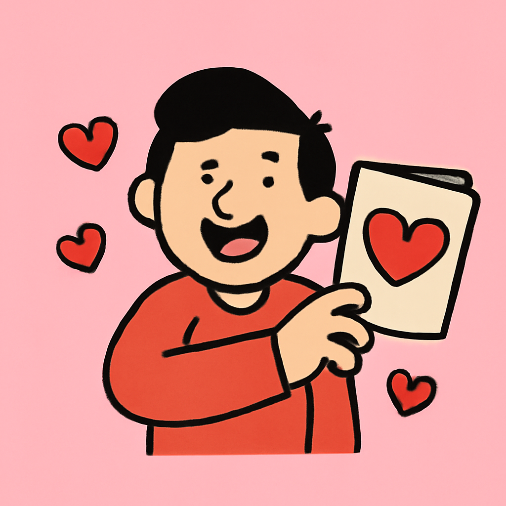 Valentines card (Meme) — Cartoon style
