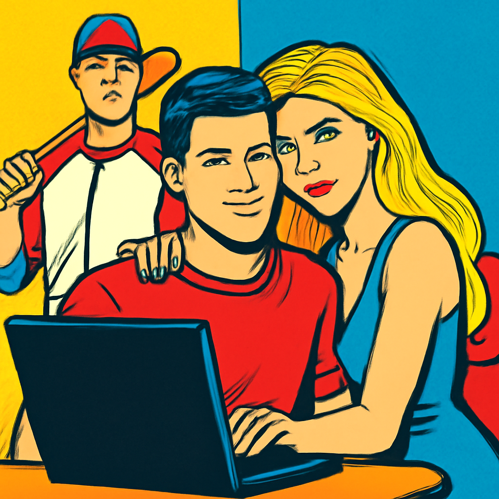 A man that use to play baseball for the angles and now is a coder that loves hi… (Meme) — PopArt style