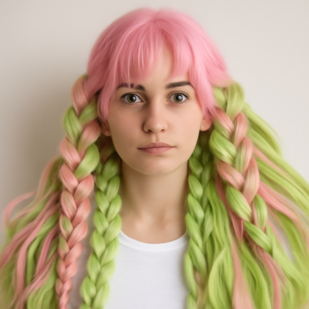 Mitsuri hair photo meme look alike with extra hair (Meme) — Photoreal style