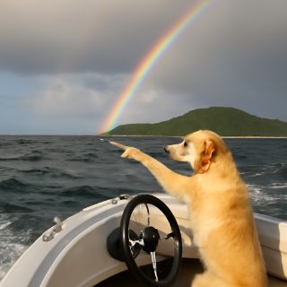 dog captain ship meme template