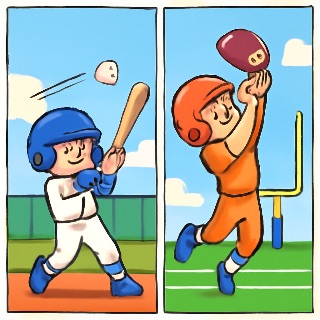 two sport athlete cartoon meme template