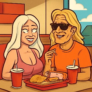 lunch with surfing dude meme template