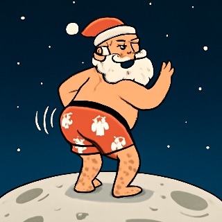 santa dancing on the moon meme template