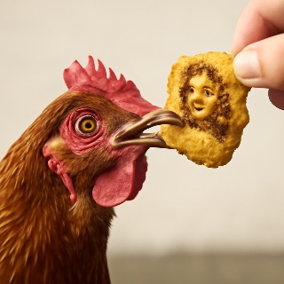 mona lisa chicken nugget chicken meme template