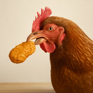 chicken with a chicken tender meme template