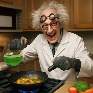Mad Scientist's Culinary Chaos meme template