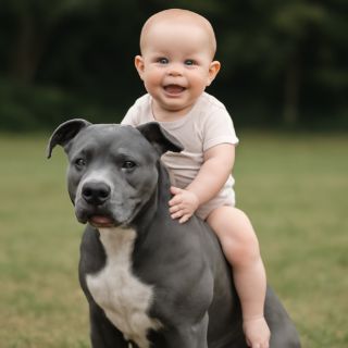 Baby's Wild Ride on a Pitbull meme template