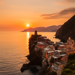 Sunset Bliss on the Italian Coast meme template