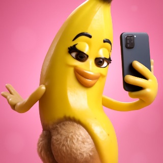 Banana Influencer Goes Glam meme template