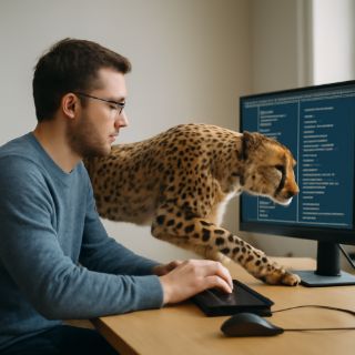 Code Like a Cheetah meme template