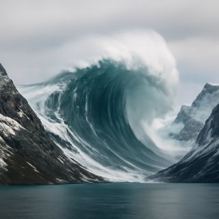 Epic Wave vs. Greenland Mountains meme template
