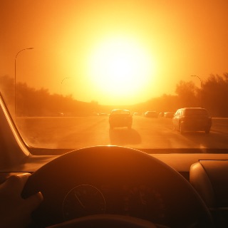 Driving Into the Blinding Sunshine meme template