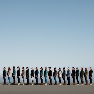 25 People in a Perfect Line meme template