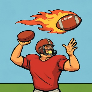 Fireball Throwing Quarterback Meme meme template
