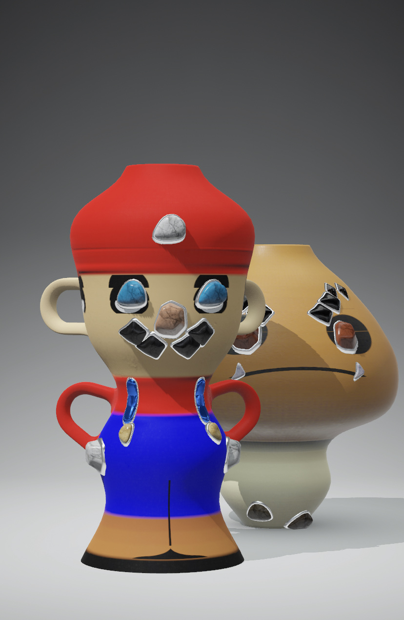 Nft Claypot Mario and agry worm