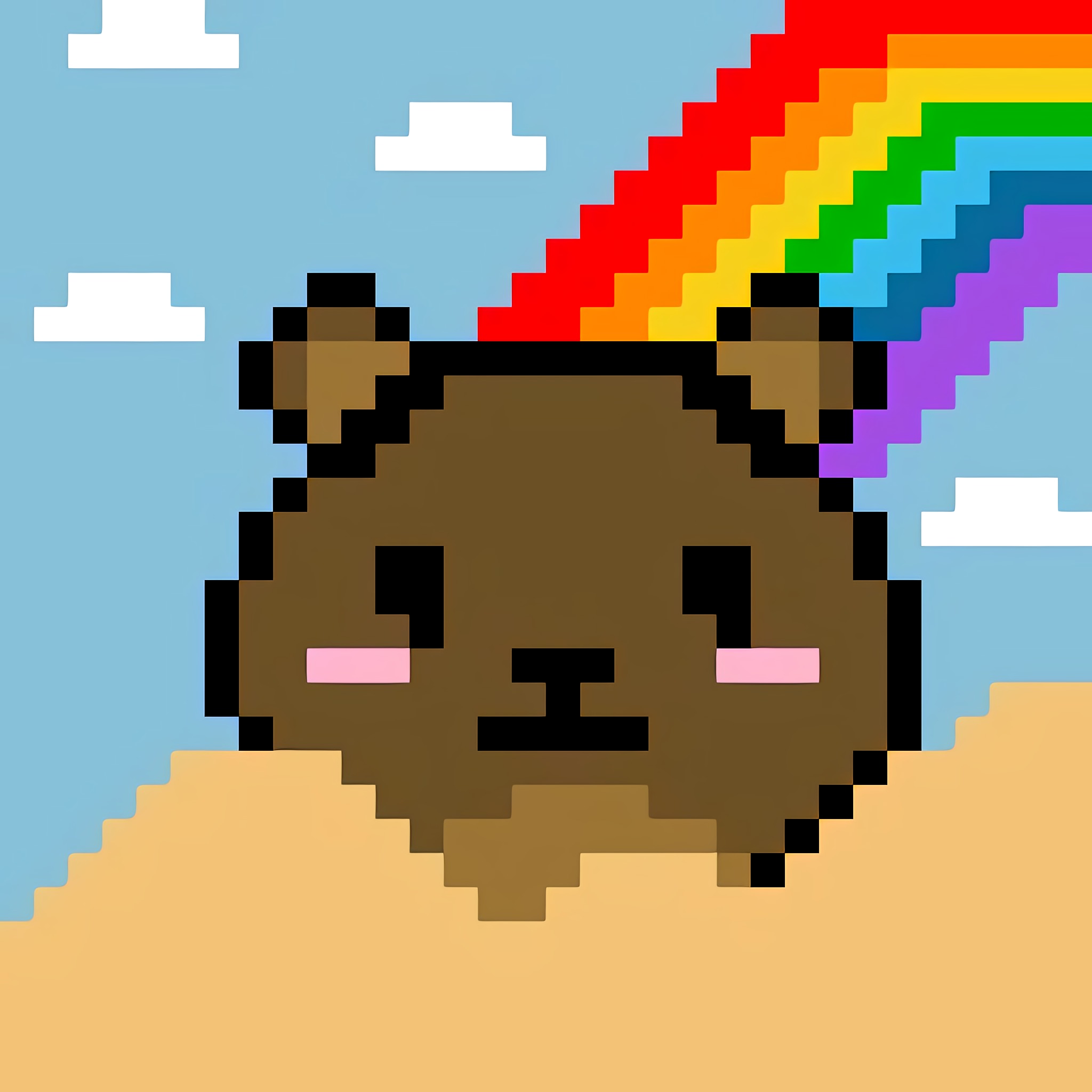 Nft Bear rainbow pixel