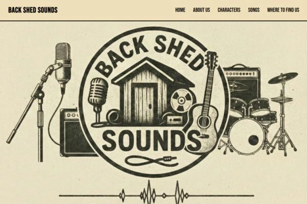 Back Shed Sounds Website Preview