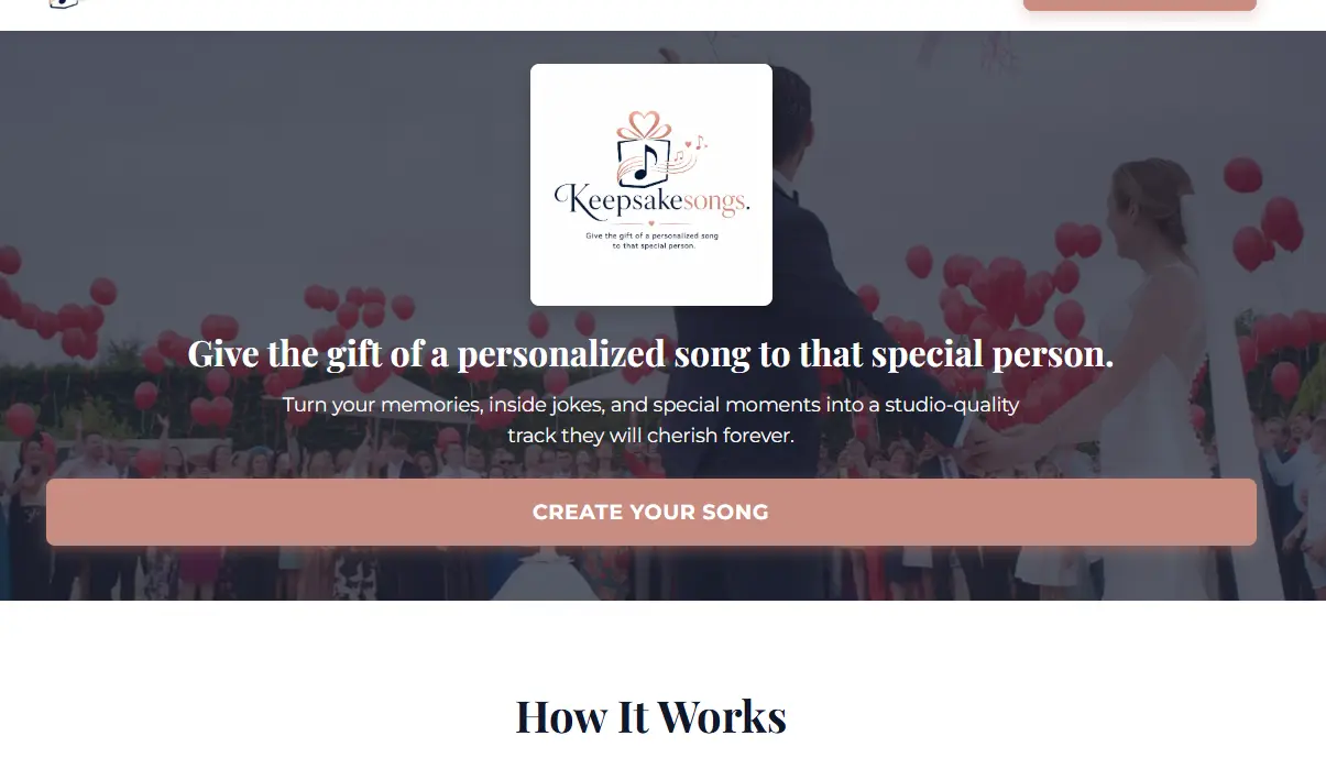 Keepsake Songs Website Preview