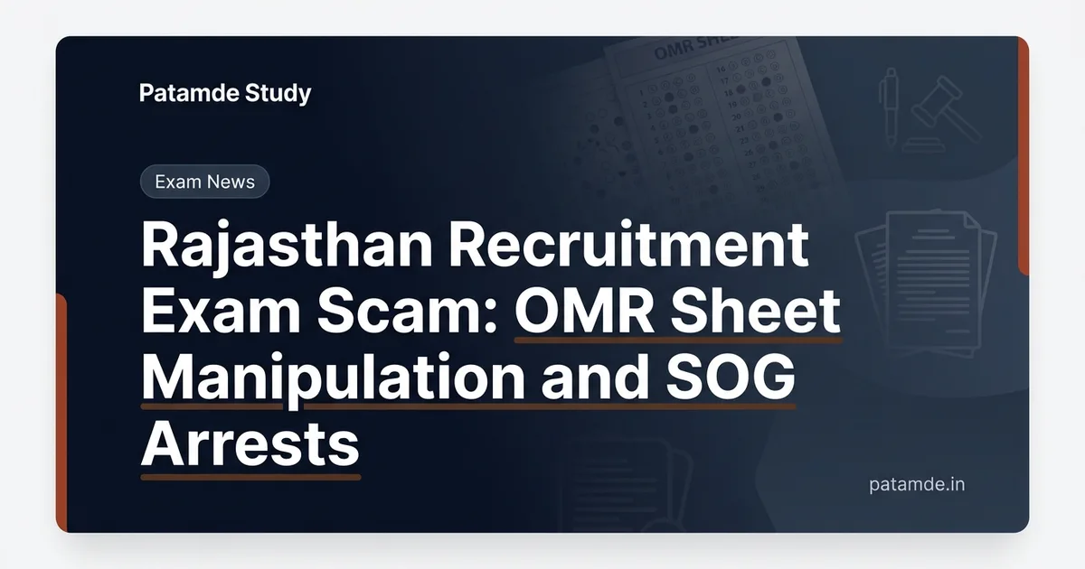 Rajasthan Recruitment Exam Scam: OMR Sheet Manipulation and SOG Arrests