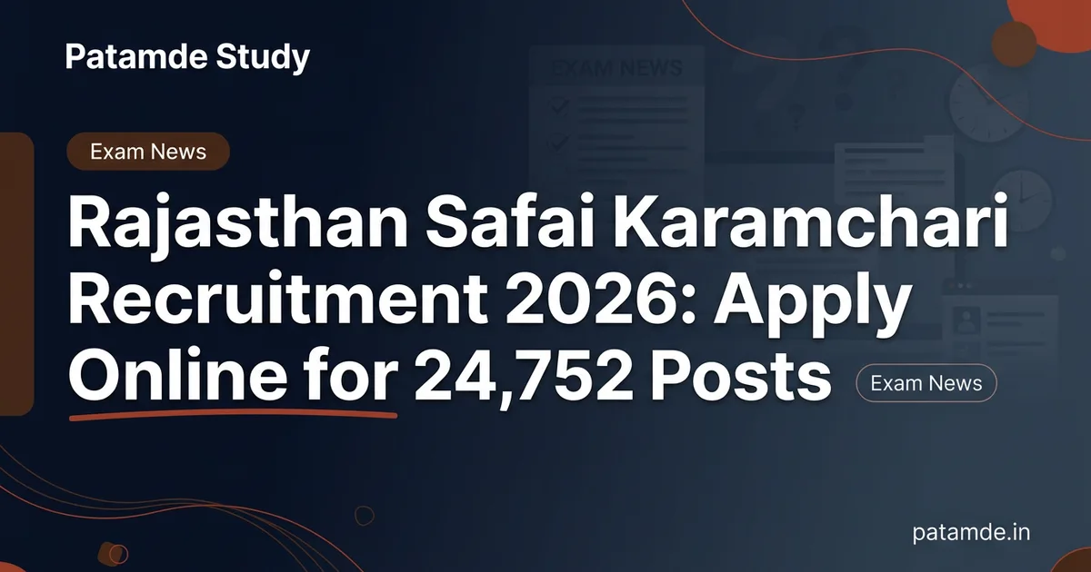Rajasthan Safai Karamchari Recruitment 2026: Apply Online for 24,752 Posts