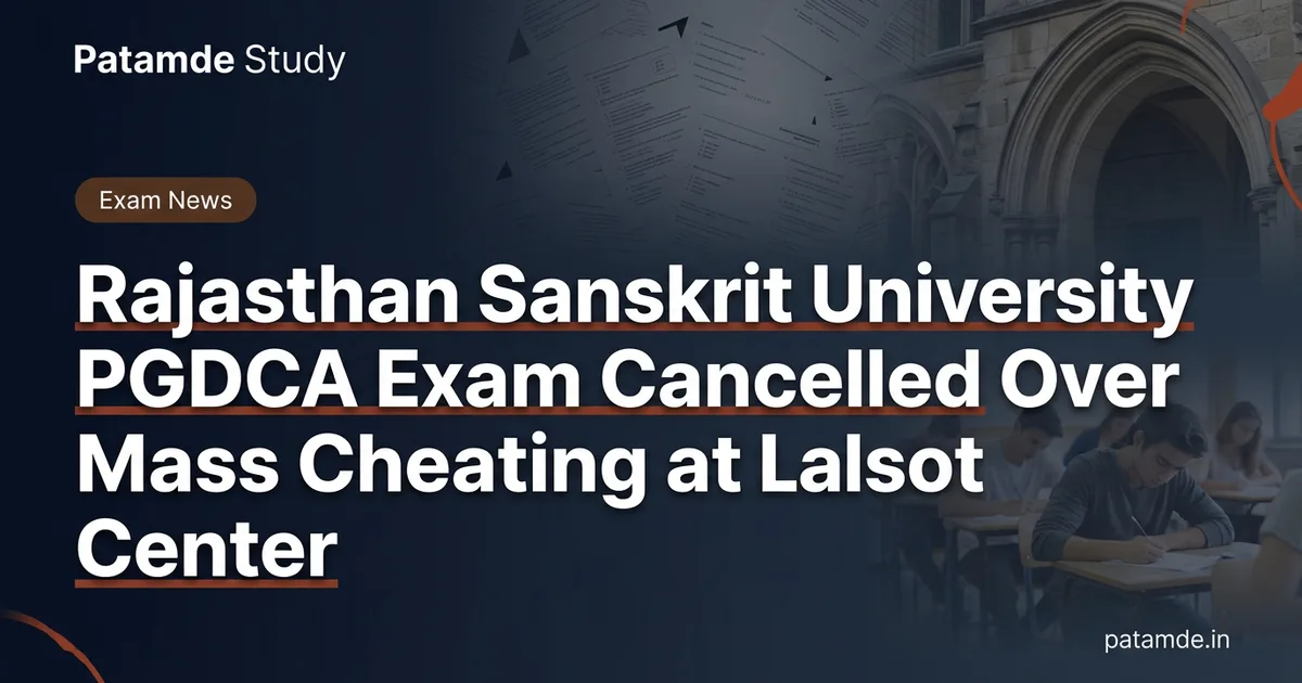 Rajasthan Sanskrit University PGDCA Exam Cancelled Over Mass Cheating at Lalsot Center