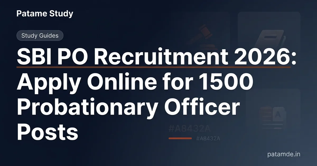 SBI PO Recruitment 2026: 1,500 रिक्तियों के लिए अधिसूचना जारी, ऐसे करें ऑनलाइन आवेदन