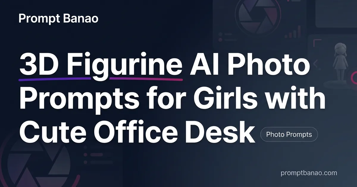3D Figurine AI Photo Prompts for Girls with Cute Office Desk