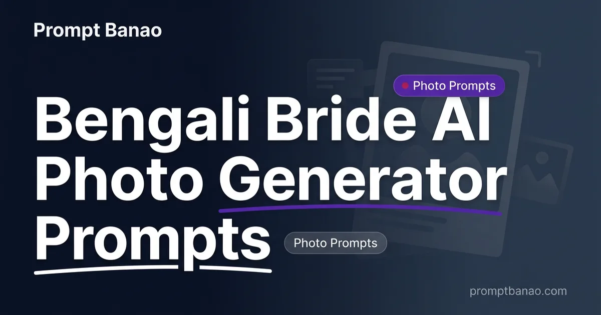 Bengali Bride AI Photo Generator Prompts