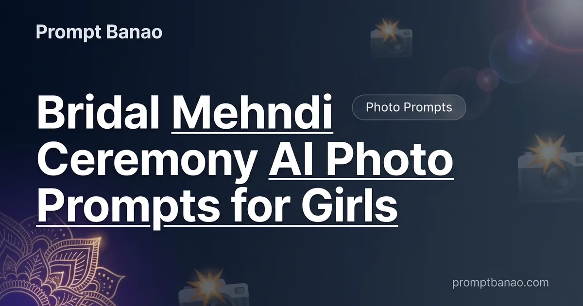 Bridal Mehndi Ceremony AI Photo Prompts for Girls