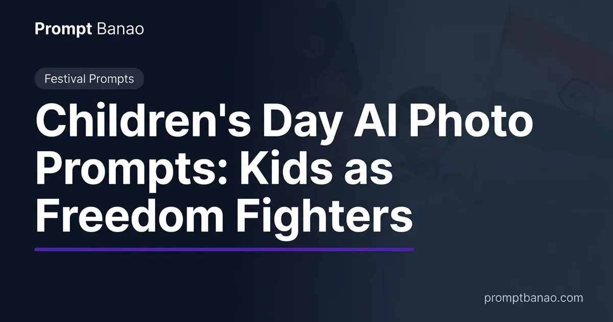 Children's Day AI Photo Prompts: Kids as Freedom Fighters