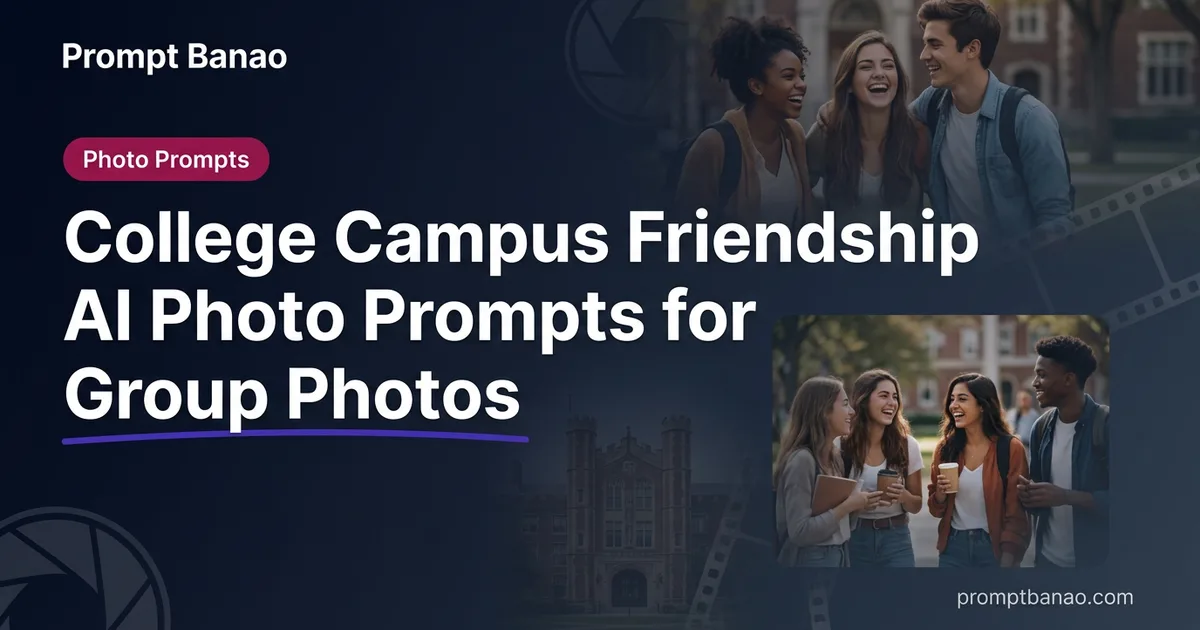 College Campus Friendship AI Photo Prompts for Group Photos