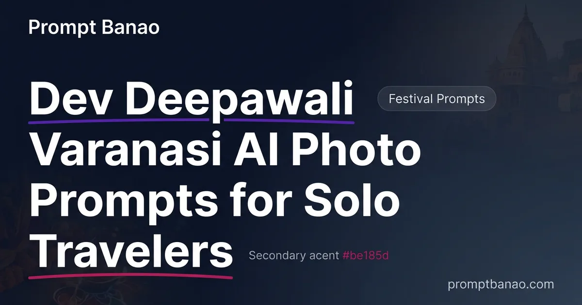 Dev Deepawali Varanasi AI Photo Prompts for Solo Travelers