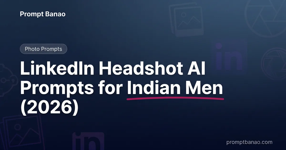 LinkedIn Headshot AI Prompts for Indian Men (2026)