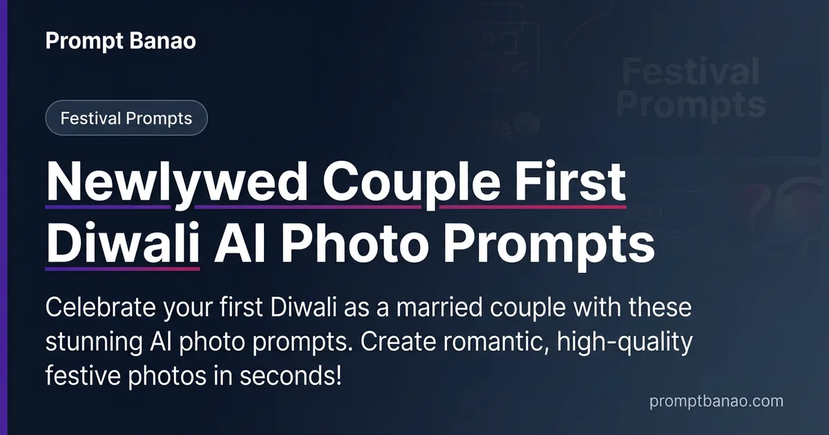 Newlywed Couple First Diwali AI Photo Prompts