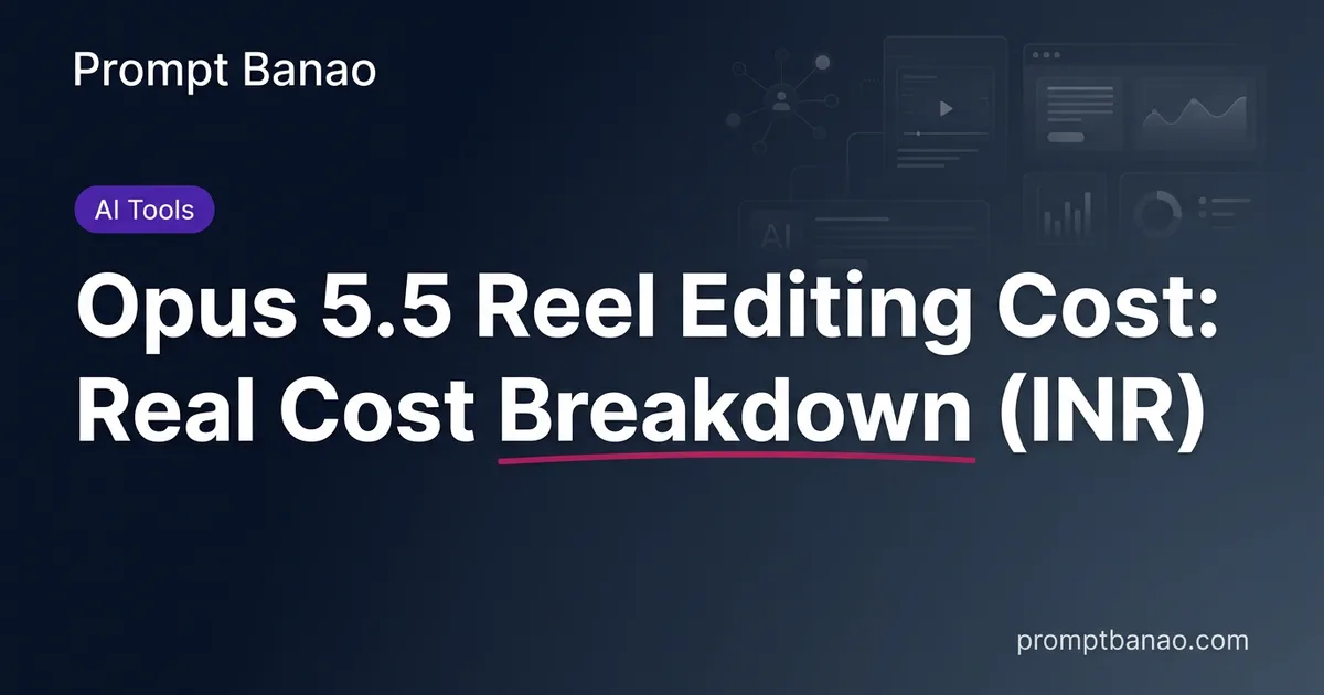 Opus 5.5 Reel Editing Cost: Real Cost Breakdown (INR)