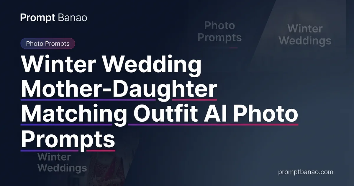Winter Wedding Mother-Daughter Matching Outfit AI Photo Prompts