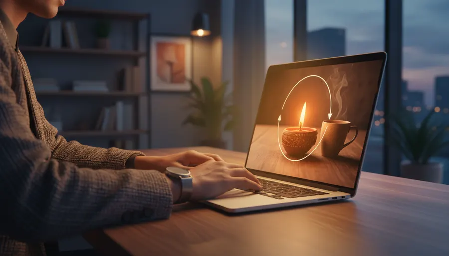 An Indian creator editing AI video on a laptop with Google Flow