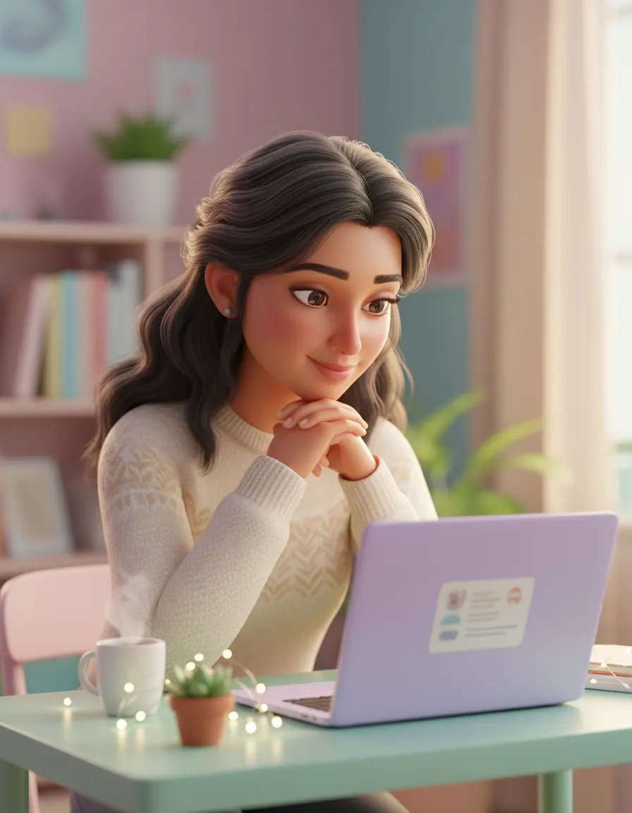 Soft Lavender Creative Desk — AI photo sample made with Gemini