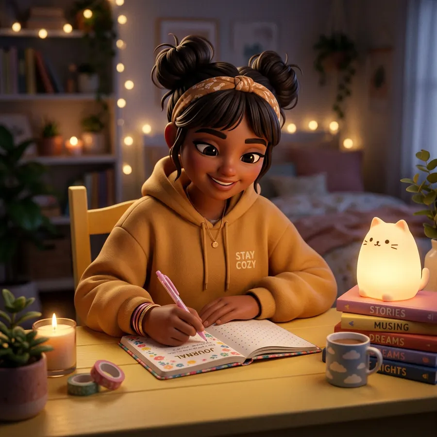 Butter Yellow Night Owl Desk — AI photo sample made with Gemini