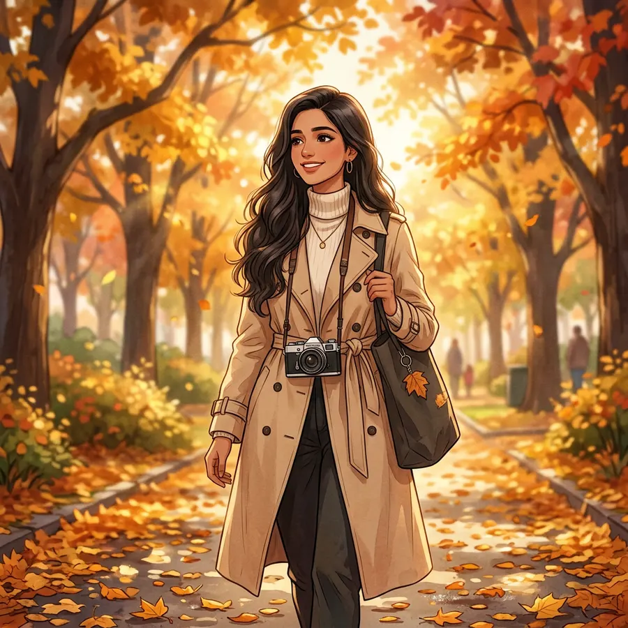 Autumn Sunset Aesthetic — AI photo sample made with Gemini