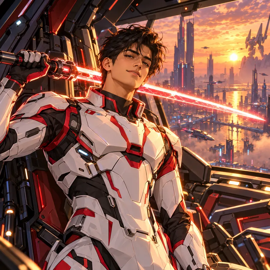 Futuristic Mecha Pilot Warrior — AI photo sample made with ChatGPT