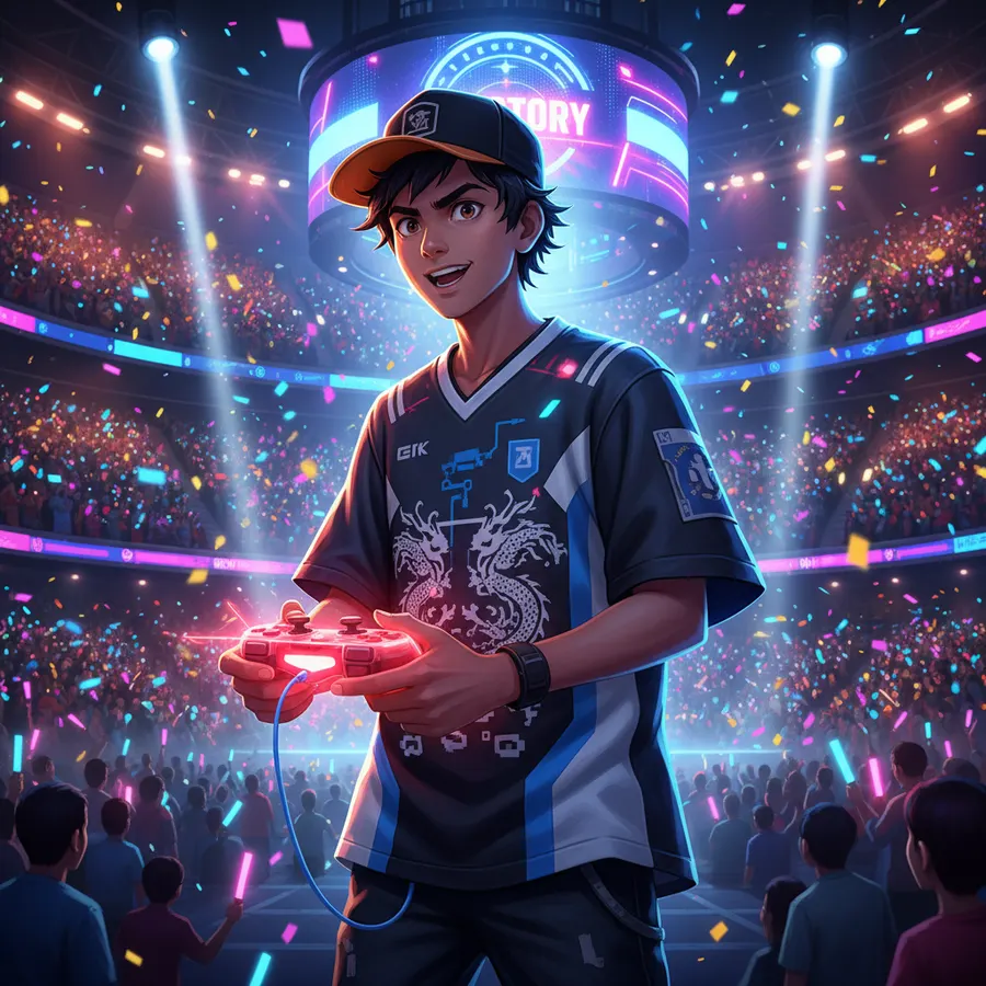 Streetwear Esport Champion — AI photo sample made with Gemini