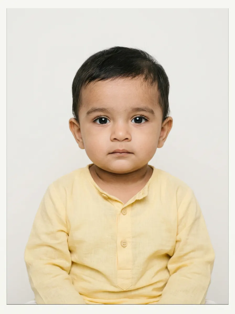 Traditional Festive Kurta Infant Portrait — AI photo sample made with Gemini