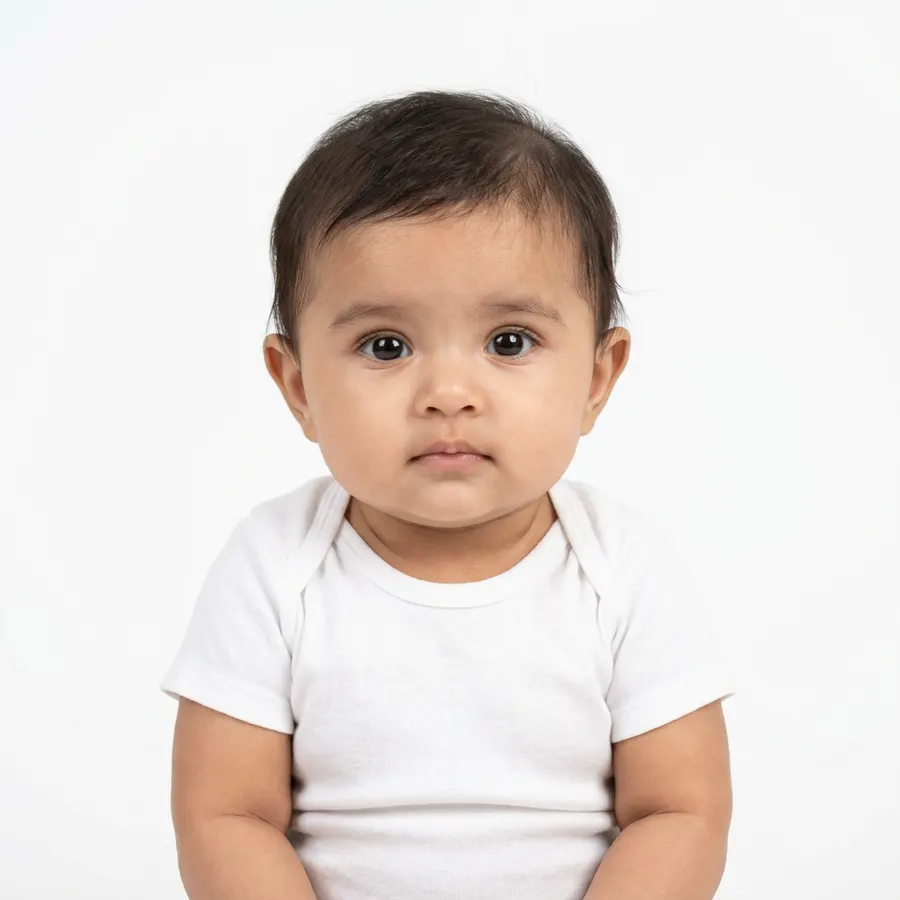 Classic White Onesie Clean Studio — AI photo sample made with Gemini