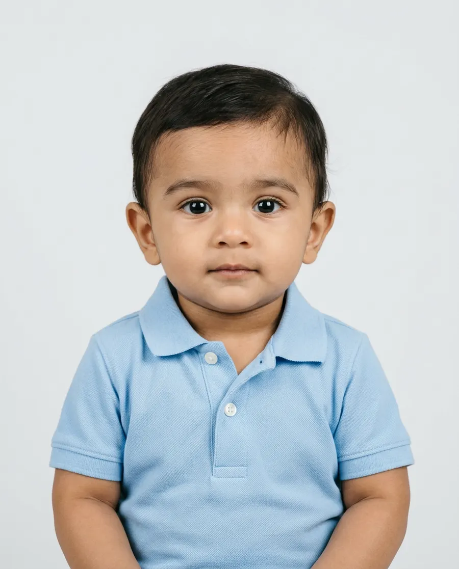 Smart Collar Polo Infant Portrait — AI photo sample made with Gemini